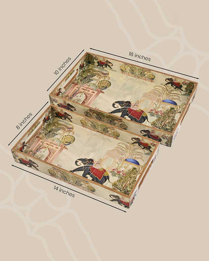 Stunning Royal Elephant Serving Mdf Trays | Set Of 2