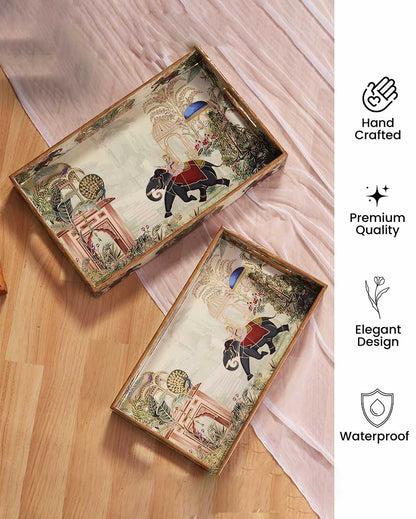 Stunning Royal Elephant Serving Mdf Trays | Set Of 2