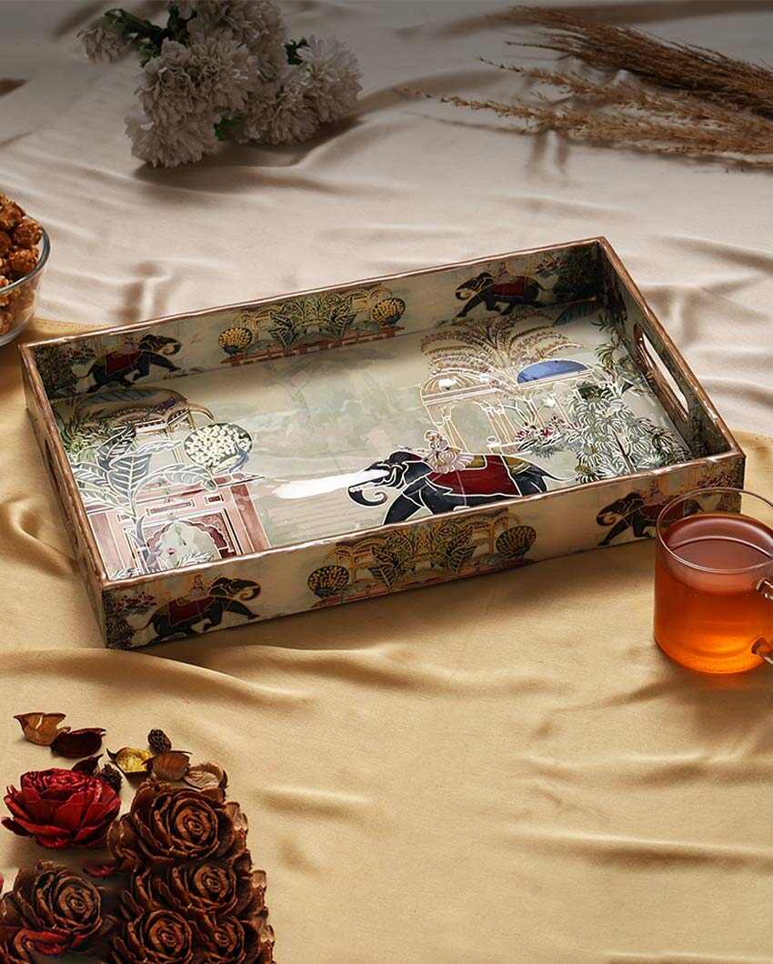 Large Royal Elephant Serving Mdf Tray | 16 x 10 x 2 inches