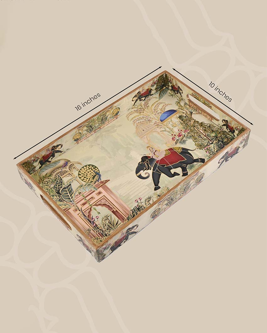 Large Royal Elephant Serving Mdf Tray | 16 x 10 x 2 inches