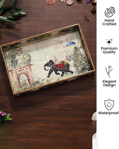 Large Royal Elephant Serving Mdf Tray | 16 x 10 x 2 inches