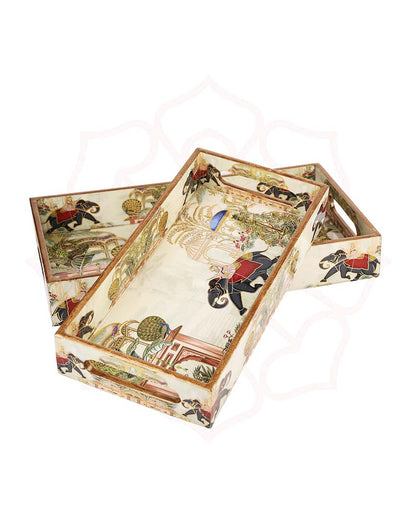 Charming Royal Elephant Serving Mdf Trays | Set Of 2