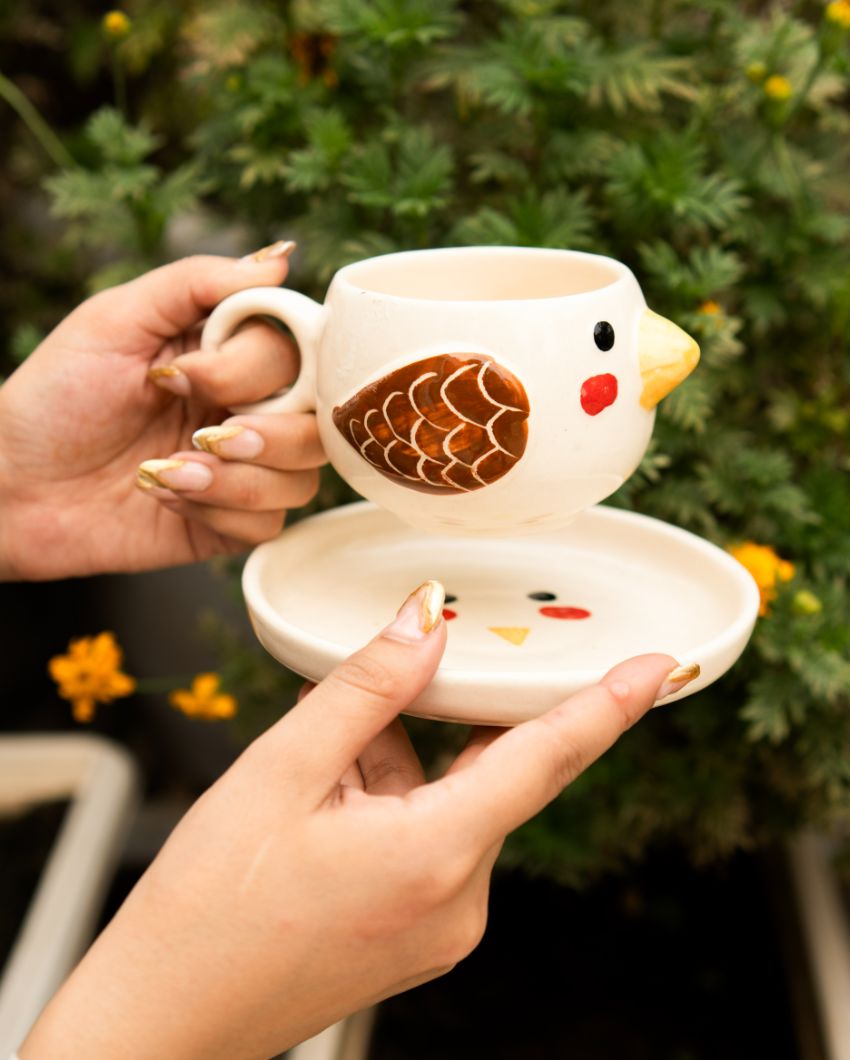 Chip & Sip Ceramic Cup Saucer Set