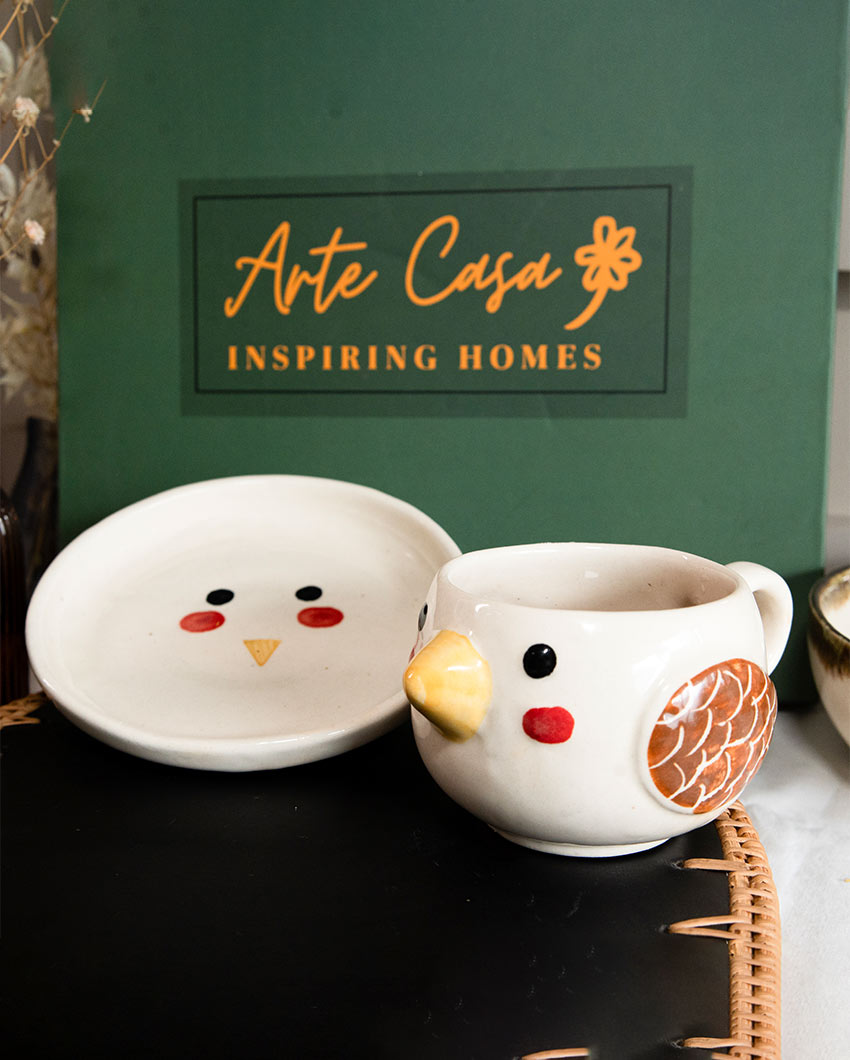 Chip & Sip Ceramic Cup Saucer Set