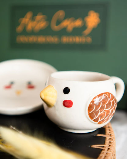 Chip & Sip Ceramic Cup Saucer Set