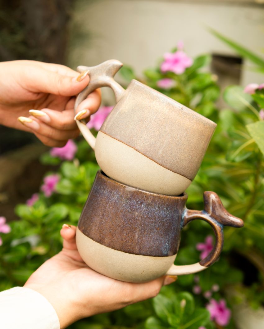 Bird Ceramic Coffee Mugs | Set Of 2 | 3 x 4 inches