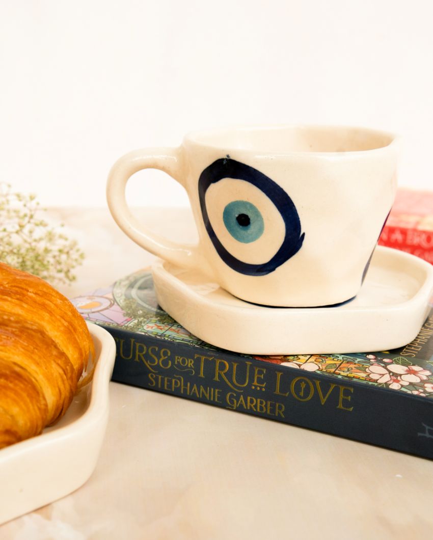 Eye Of Protection Ceramic Cup & Plates Breakfast Set