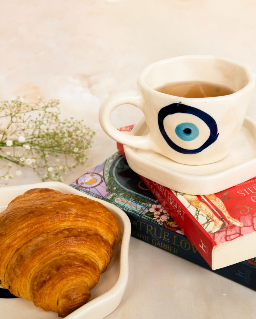 Eye Of Protection Ceramic Cup & Plates Breakfast Set