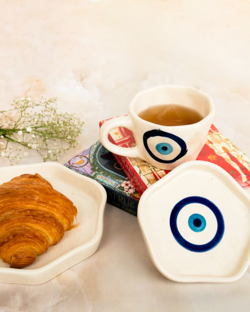 Eye Of Protection Ceramic Cup & Plates Breakfast Set