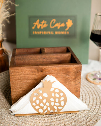 Anar Wooden Cutlery Tissue Holder | 9 x 8 x 6 inches