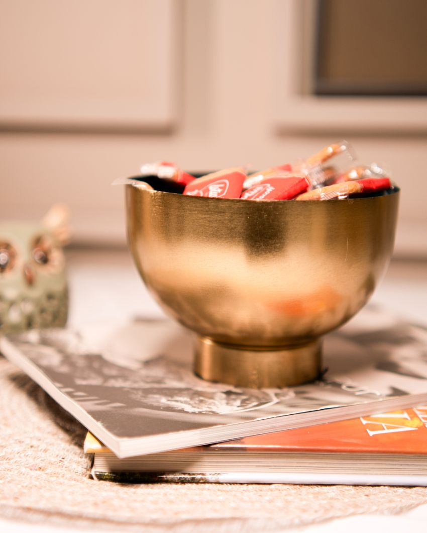 Dual Tone Delight Metal Bowl | 6 x 4 inches