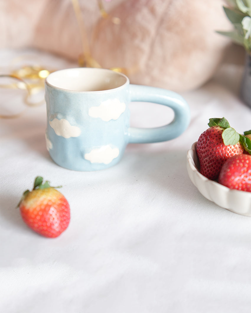 Dreamy Cloud Cuddle Blue Ceramic Mug | 3 x 4 inches