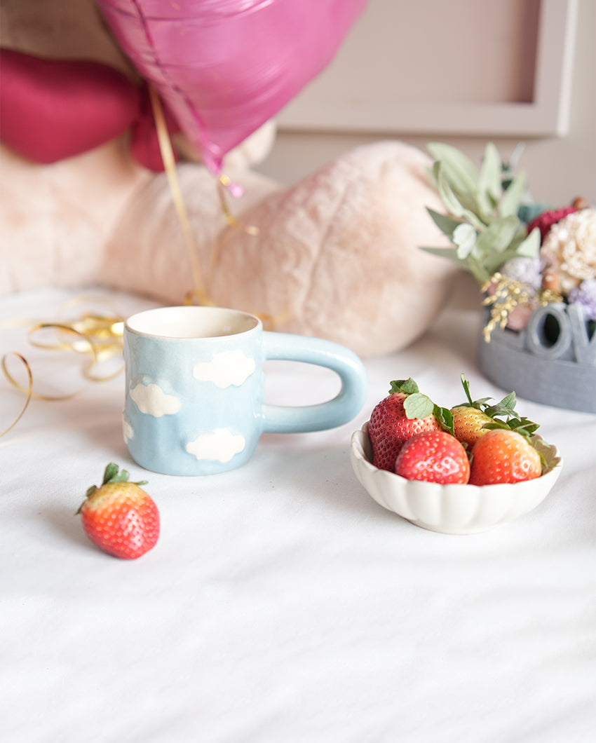 Dreamy Cloud Cuddle Blue Ceramic Mug | 3 x 4 inches