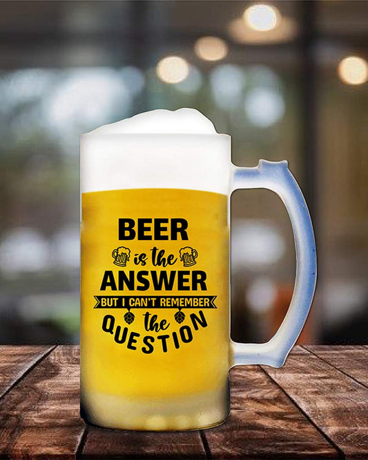 Funny Quotes Printed Glass Beer Mug | 450 ml