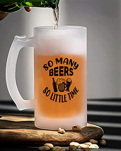 Funny Quotes Printed Glass Beer Mug | 450 ml