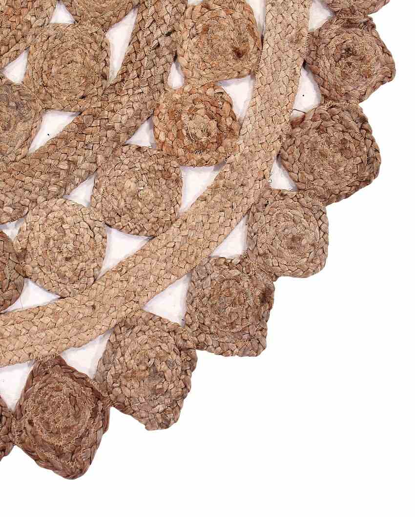 Diamond Pattern Braided Jute Rug | 39 inches