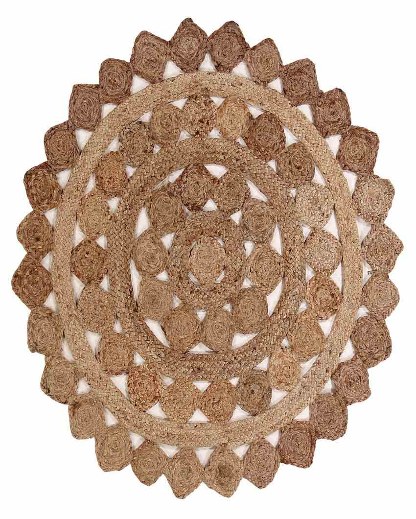 Diamond Pattern Braided Jute Rug | 39 inches