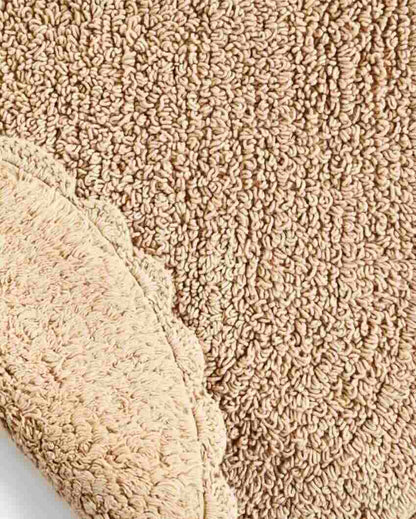 Soild Color Reversible Cotton Bathmat Beige