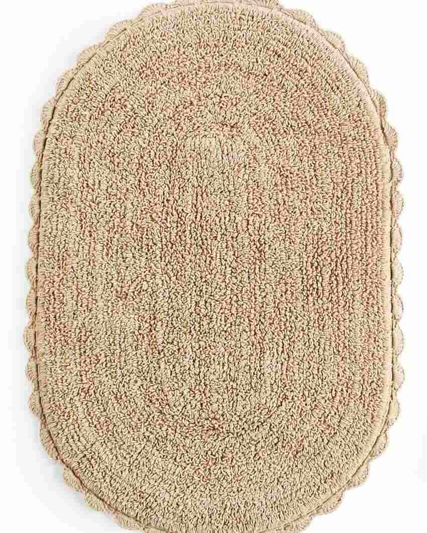 Soild Color Reversible Cotton Bathmat Beige