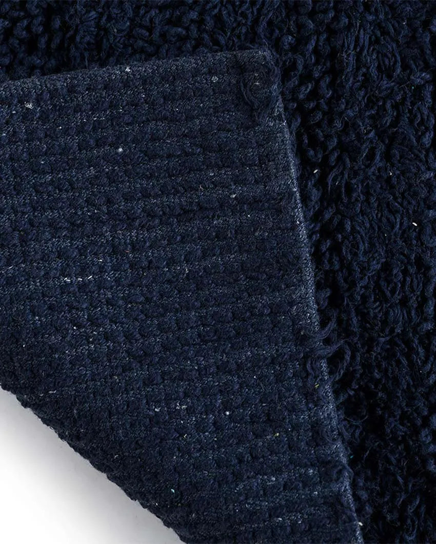 Tufted Striped Cotton Bathroom Rug | Multiple Colors | 24 x 16 inches