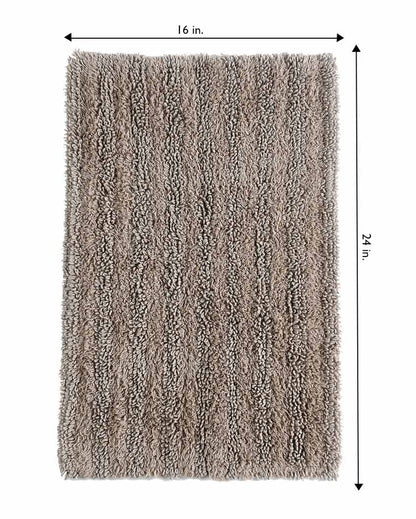 Tufted Striped Cotton Bathroom Rug | Multiple Colors | 24 x 16 inches