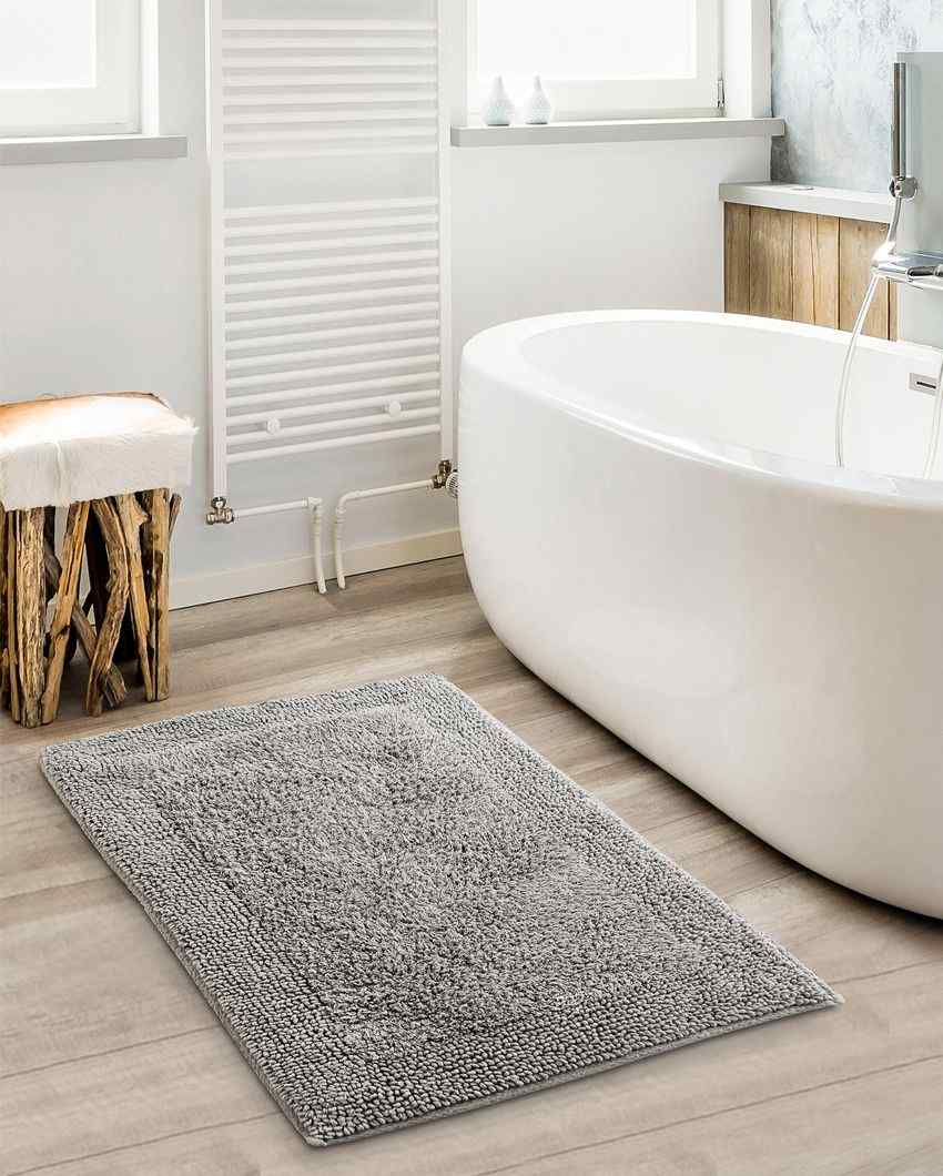 Rectangle Shaped Cotton Reversible Bathmat | Multiple Colors | 30 x 18 Inches