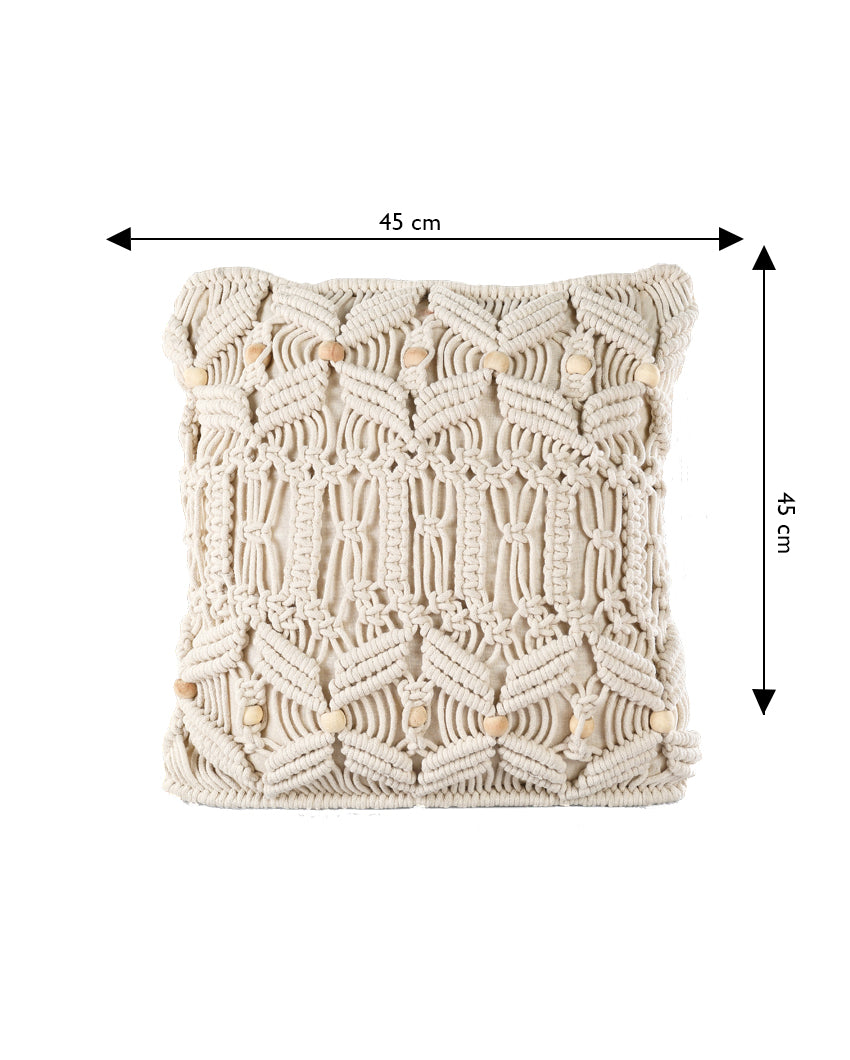 Macrame Cotton Cushion Cover | 18 x 18 inches