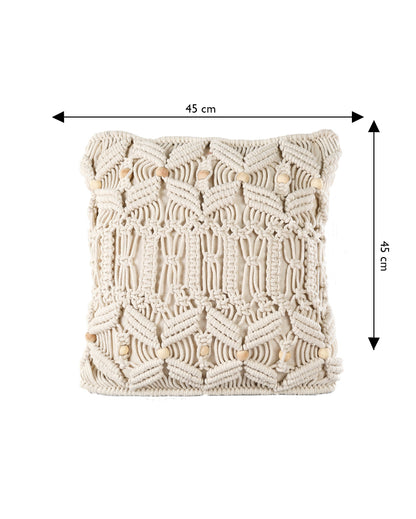 Macrame Cotton Cushion Cover | 18 x 18 inches