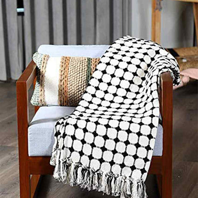 Geometrical Bubble Design Cotton Throw | 79 x 59 Inches