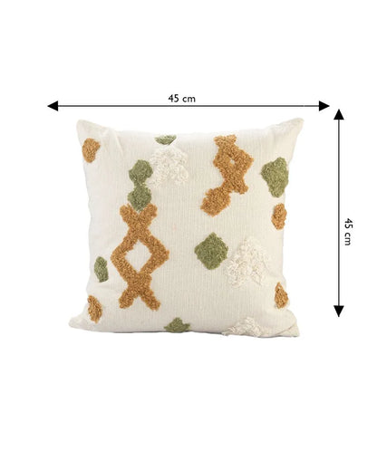 Beautiful Cotton Tufted Design Cushion Cover | 18 x 18 inches