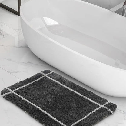 Beautiful Charcoal Tufted Cotton Bathmat | 16 x 16 inches