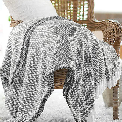 Posh Grey Cotton Throw | 99 x 67 inches