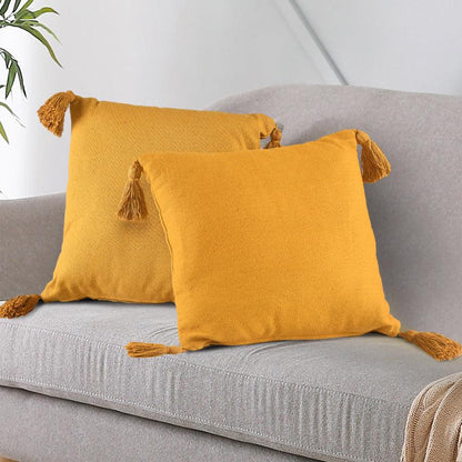 Vibrant Cotton Cushion Cover | Multiple Colors | Set of 2 | 16 x 16 inches