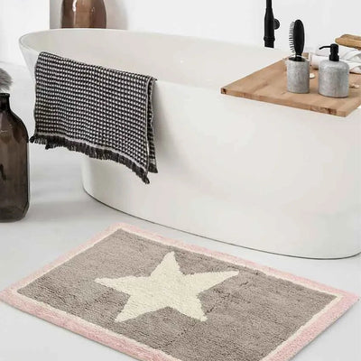 Star Print Tufted Cotton Bathmat | 31 x 20 inches