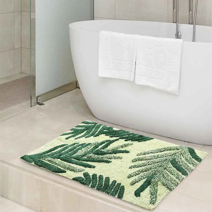 Leaf Tufted Cotton Bathmat | 31 x 20 inches