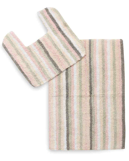 Tufted Striped Bathmat & Contour Set