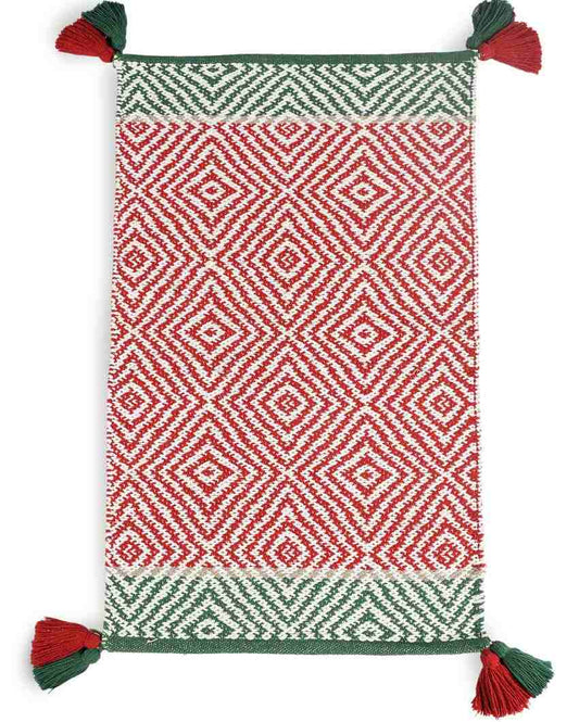Christmas Themed Cotton Rug | 35 x 24 inches