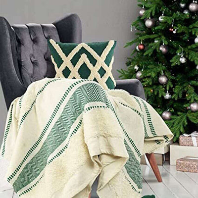 Aesthetic Chritmas Themed Design Cotton Throw | 63 x 51 inches