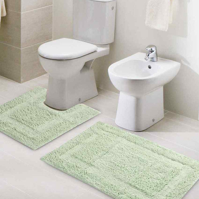 Natural Cotton Tufted Bathmat & Contour Set