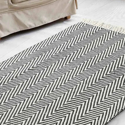 Tassels Reversible Cotton Rug | 48 x 32 inches