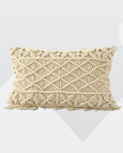 Elegant Macramé Natural Cushion | 16 x 24 inches