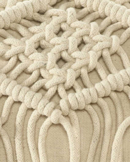 Natural Macramé Cushion With Long Fringe | 16 x 24 inches