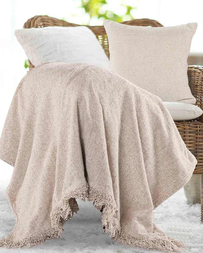 Natural Polyester Throw with Cushion Cover