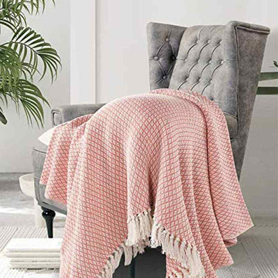 Retro Charm Cotton Throw | Multiple Colors | 63 x 51 Inches