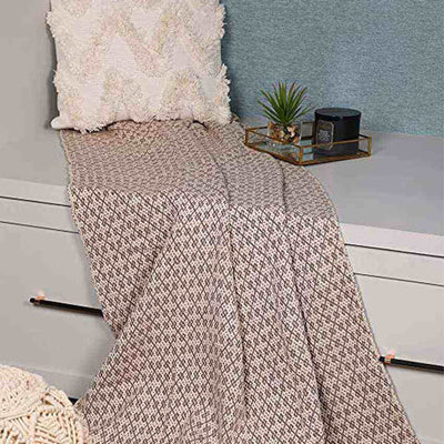 Subtle Pattern Cotton Throw | 71 x 51 Inches