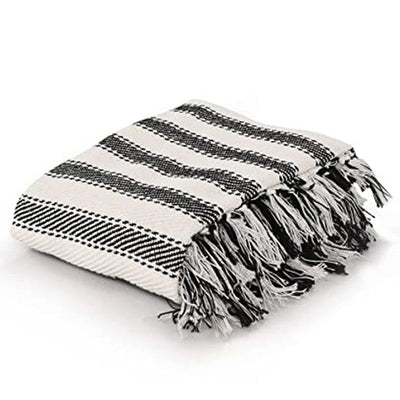 Radian Line Design Cotton Throw | 71 X 51 Inches