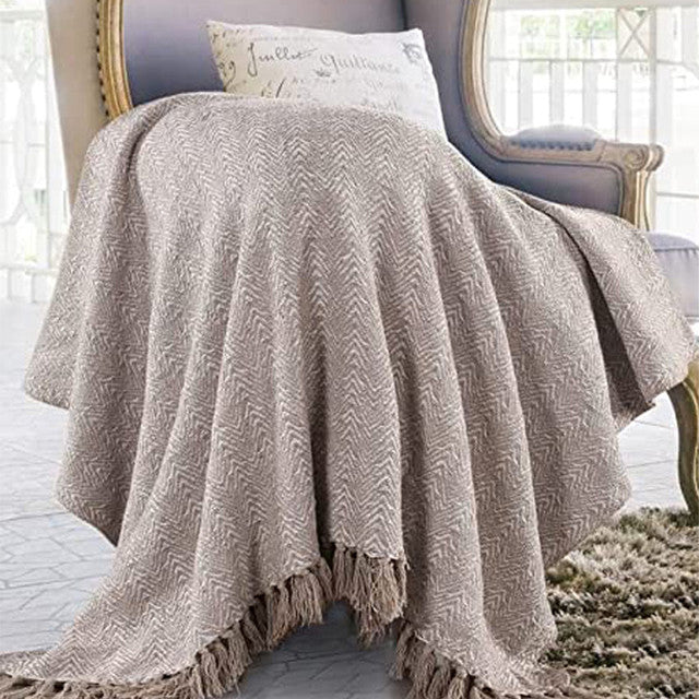 Classy Grey Cotton Throw | 71 x 51 inches