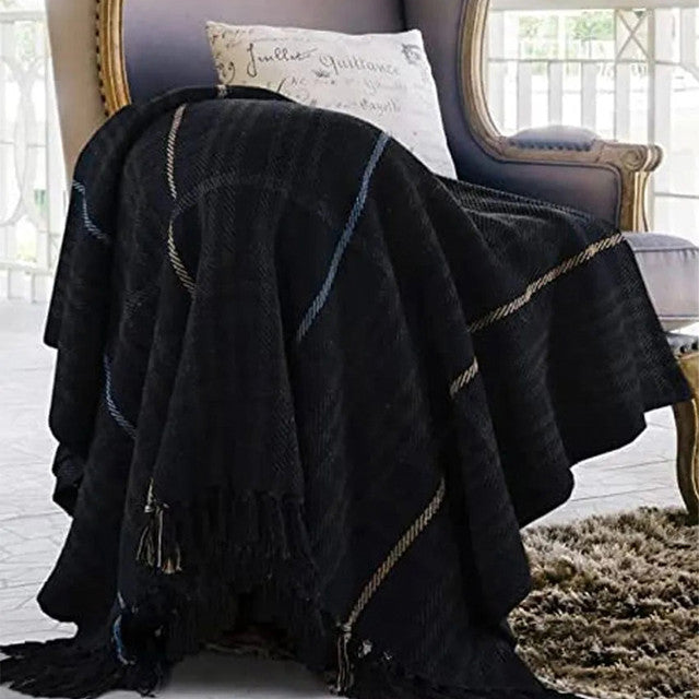 Soft Check Pattern Cotton Throw | 71 x 51 Inches