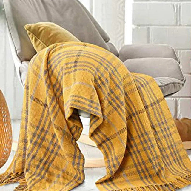 Mustard Cotton Throw | 71 x 51 inches