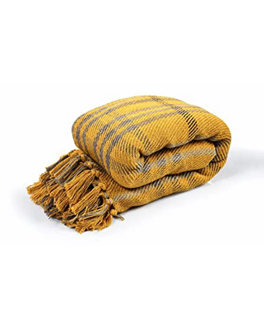 Mustard Cotton Throw | 71 x 51 inches